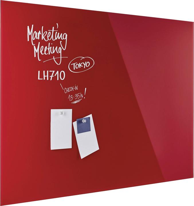 Actual product image Magnetoplan MAGNETOP. Design Glassboard 1500x1000mm 13408006 intense red (1500 x 1000 mm)