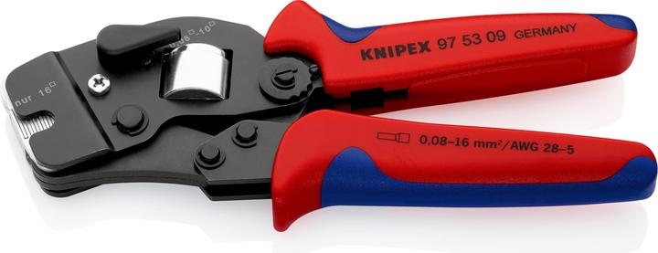 Productafbeelding Knipex Zelfinstellende krimptang voor adereindhulzen met frontale ingang 97 53 09 SB (271 mm)