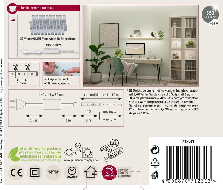 Actual product image Paulmann MaxLED 500 Basisset (Warm white, 300 cm, Indoor)