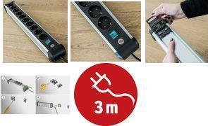 Produktbild Brennenstuhl 1391030000 Steckdosenleiste mit Schalter Silber-Schwarz Schutzkontakt 1St. (10x, 3 m)