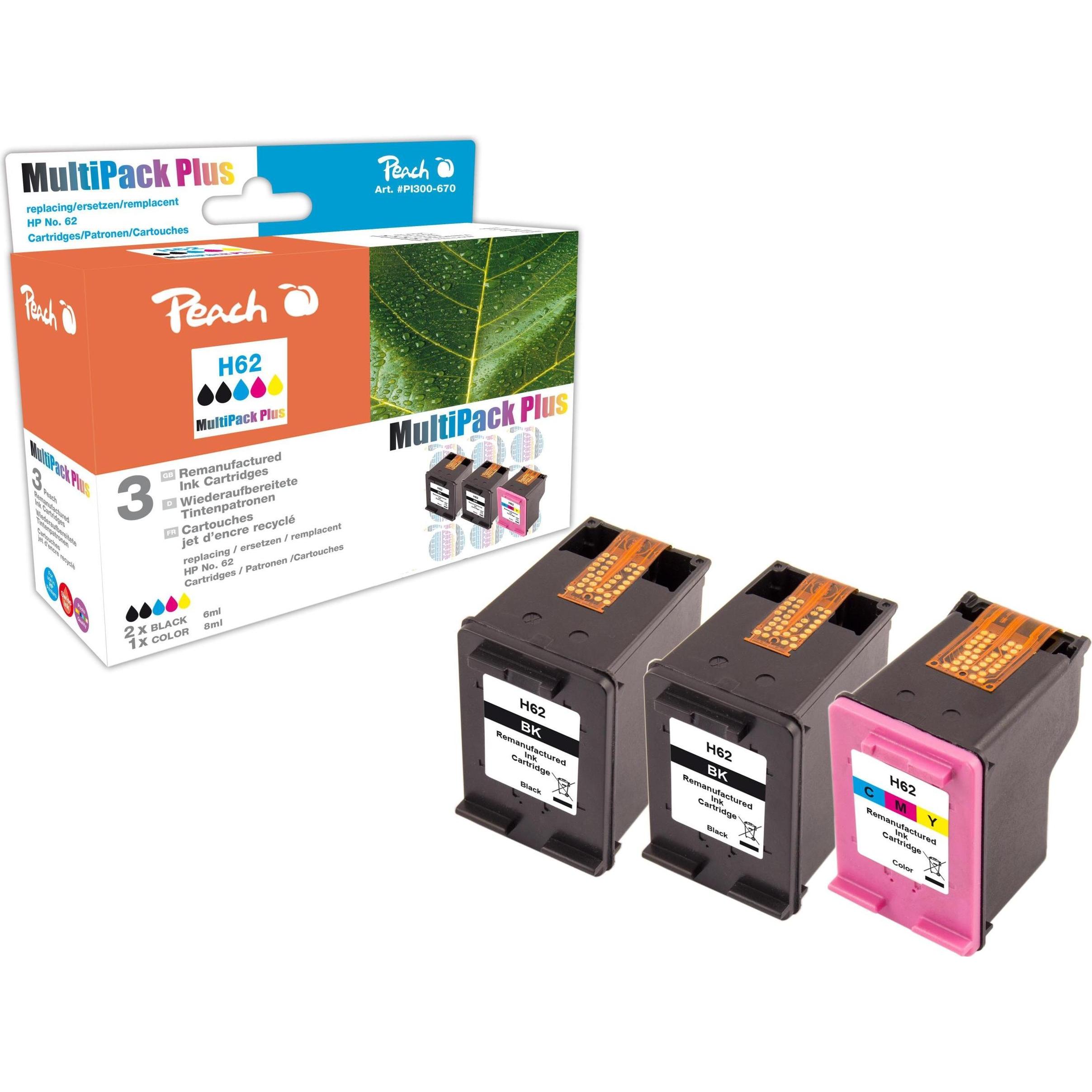 Peach, Druckerpatrone, C2P04AE/C2P06AE Multipack + (BK, Color)