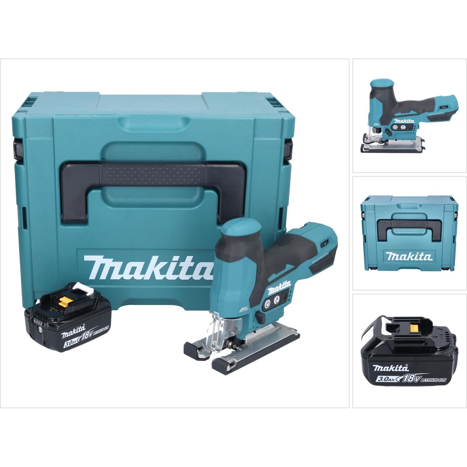 Makita, Stichsäge, DJV 185 F1J Akku PendelhubstichsÃ¤ge 18 V Brushless + 1x Akku 3,0 Ah + Makpac - ohne Ladeger