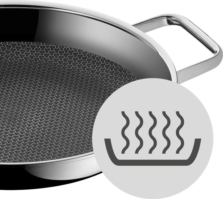 Produktbild WMF Edelstahlpfanne Servierpfanne 28cm Wabenboden Profi Resist Induktion beschichtet (28 cm, Bratpfanne, Aluminium, Edelstahl)