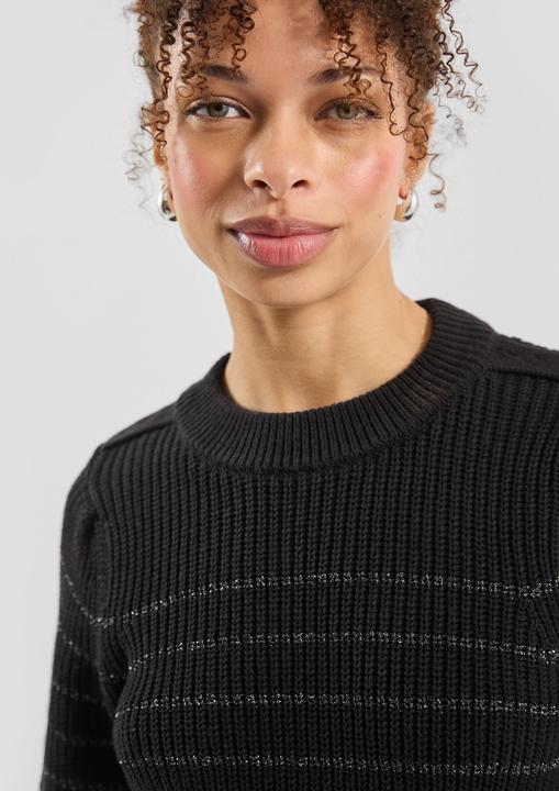 Produktbild s.Oliver Strickpullover Baumwollmix-Pullover mit schimmernden Lurexstreifen (M)