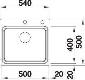 Produktbild Blanco Etagon 500-IF/A (Aufsatzspülbecken, 50 cm, 54 cm)