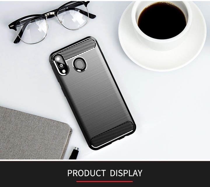 Produktbild Cadorabo TPU Ultra Slim carbon edelstahl Kombi Cover (Samsung Galaxy M10s, Samsung Galaxy A20, TCL A30)
