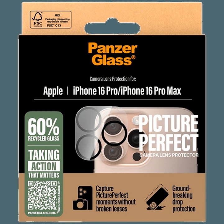 Image du produit PanzerGlass PG PP Lens Protect iPhone 16 6.1/6.7Inch (1 pièce(s), Apple iPhone 16 Pro, Apple iPhone 16 Pro Max)