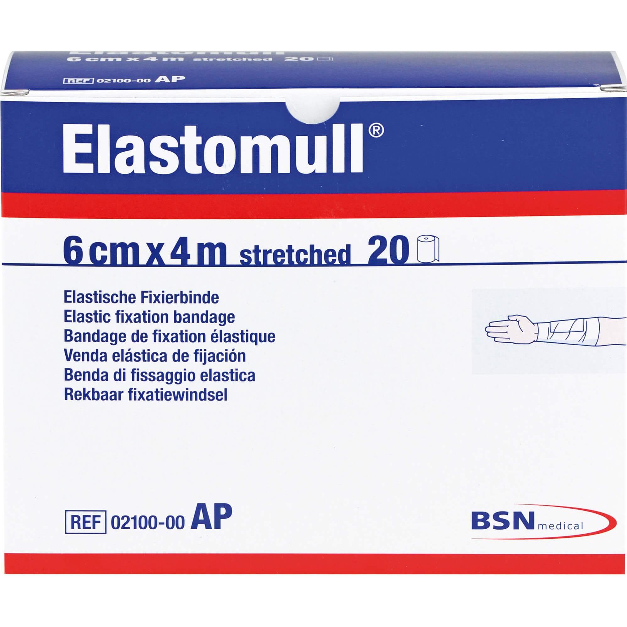 BSN, Verbandsmaterial, ELASTOMULL 6 cmx4 m elast.Fixierb., 20 St BIN