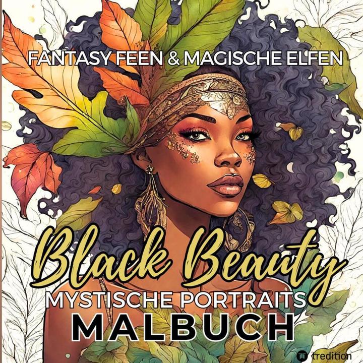 Produktbild Malbuch für Erwachsene Feen und Elfen Fantasy Black Beauty Entspannung Anti-Stress Malen