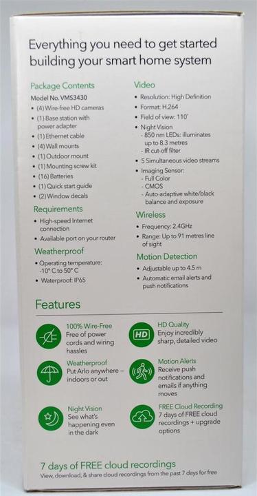 Immagine prodotto Arlo VMS3430 set da 4 (1280 x 720 pixel)