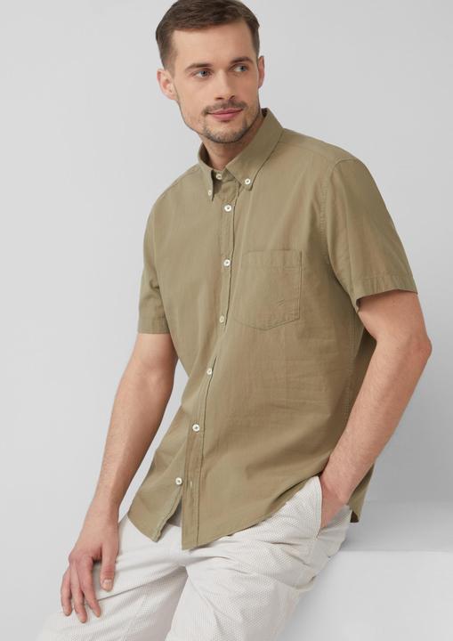 Produktbild S.Oliver Hemd Regular Fit: Kurzarmhemd mit Struktur-Streifen und Button-Down-Kragen (3XL)
