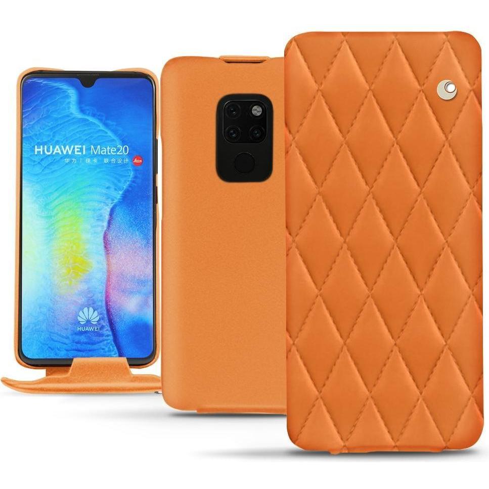 Noreve Lederschutzhülle vertikal (Huawei Mate 20), Smartphone Hülle, Orange