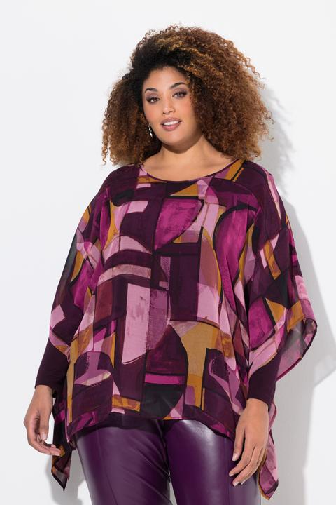 Produktbild Ulla Popken Tunika, doppellagig, Oversized, Rundhals, 3/4-Arm (58)