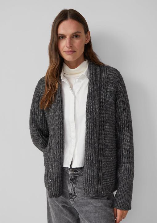 Produktbild s.Oliver Strickjacke Glitzernder Cardigan mit Schalkragen (40)