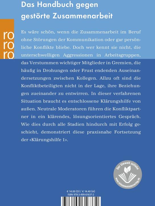 Actual product image Klärungshilfe (Band 2): Konflikte im Beruf (German, Christopher Thomann, 2004)