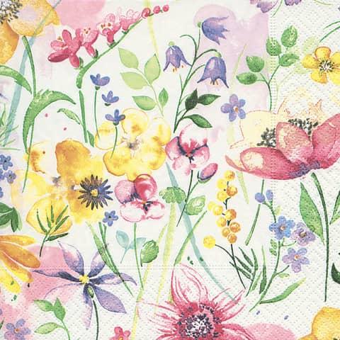 Actual product image Paper + Design Motif Napkin 25x25cm Flowers (1 pcs., 25 x 25 cm)