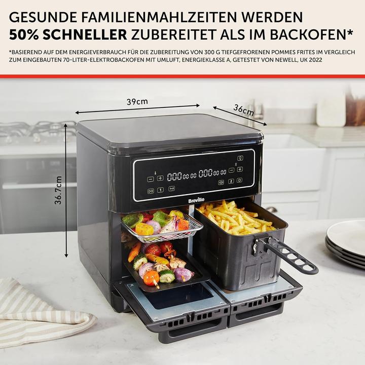 Actual product image Breville Digital Dual Chamber Air Fryer with 12 Cooking Functions