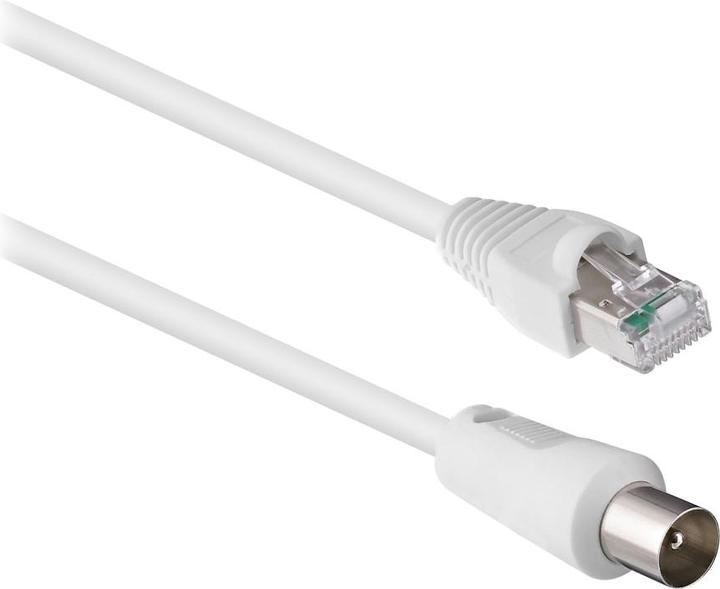 Image du produit T'nB CÂBLE ANTENNE COAXIAL VERS RJ45 2M M/M (BLANC) (Câble d'antenne)