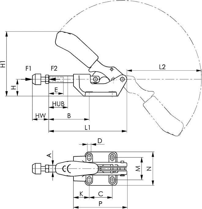 Actual product image Amf Push-pull type toggle clamp