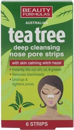 Actual product image Beauty Formulas Tea Tree Deep Cleansing Nose Pore Strips Deep Cleansing Nose Strips 6Pcs. (Facial cleansing wipes, 500 ml)