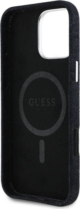 Actual product image Guess Case Denim Triangle Logo MagSafe for iPhone 16 Pro Max black (Apple iPhone 16 Pro Max)