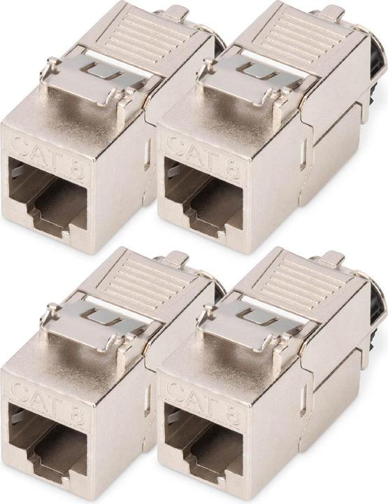 Image du produit Digitus Cat.8.I Keystone Module blindé, sans outil, capuchon anti-poussière, 4 pcs. (Module Keystone)