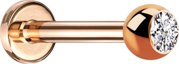 Immagine prodotto Star Piercing Labret in oro rosa con cristallo a sfera in argento (senza ottone, Acciaio chirurgico 316L)