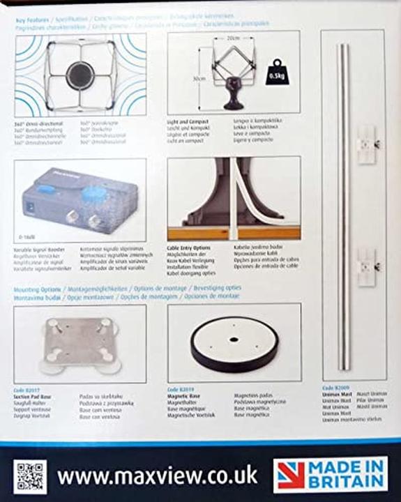 Actual product image Maxview 4000 - Omnidirectional antenna for TV & Radio (4000) (Monopole antenna, DAB/ DAB+, DVB-T / -T2, UKW / MW / LW)