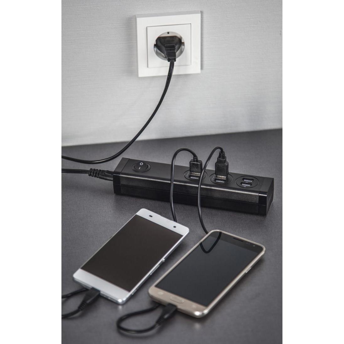 Thumbnail - Hama USB-Mehrfach-Ladegerät, 6 Ports USB-A für Tablets und Smartphones, 34W (34 W), USB Ladegerät, Schwarz