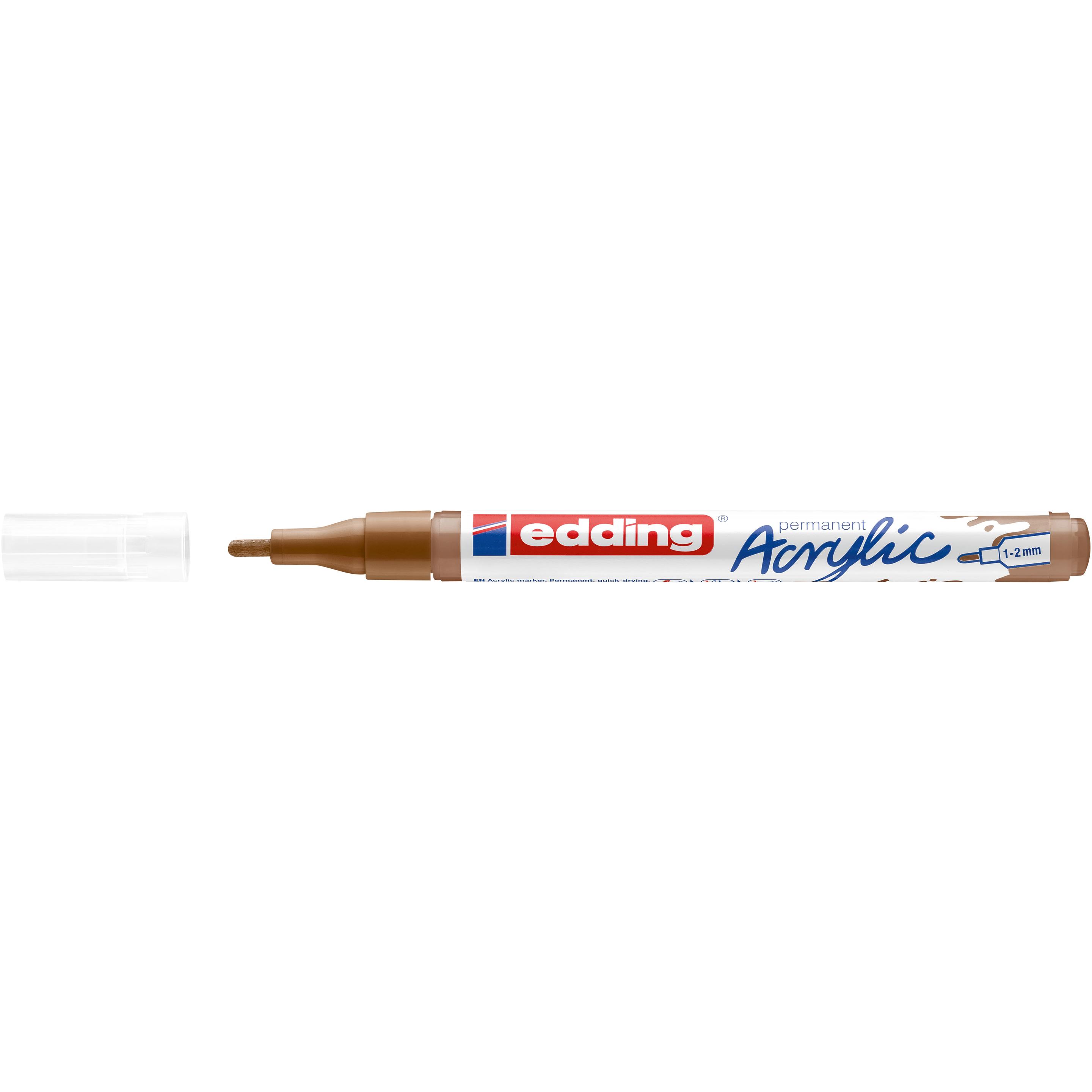 10x Edding, Marker, Acrylmarker 5300 Fein (Haselnuss, 2 mm, 1 x)
