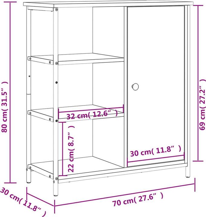 Image du produit vidaXL Sideboard (70 x 30 x 80 cm)