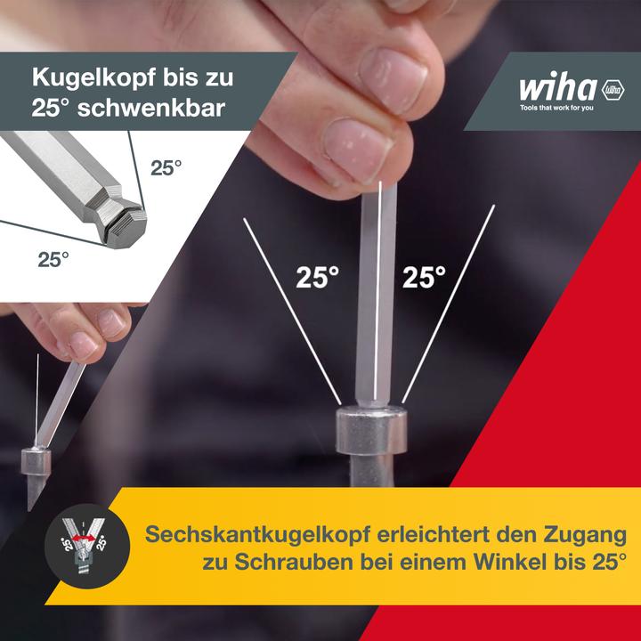Actual product image Wiha Hex key set in ErgoStar holder 9 pcs hexagon socket spanner Hexagon spanner
