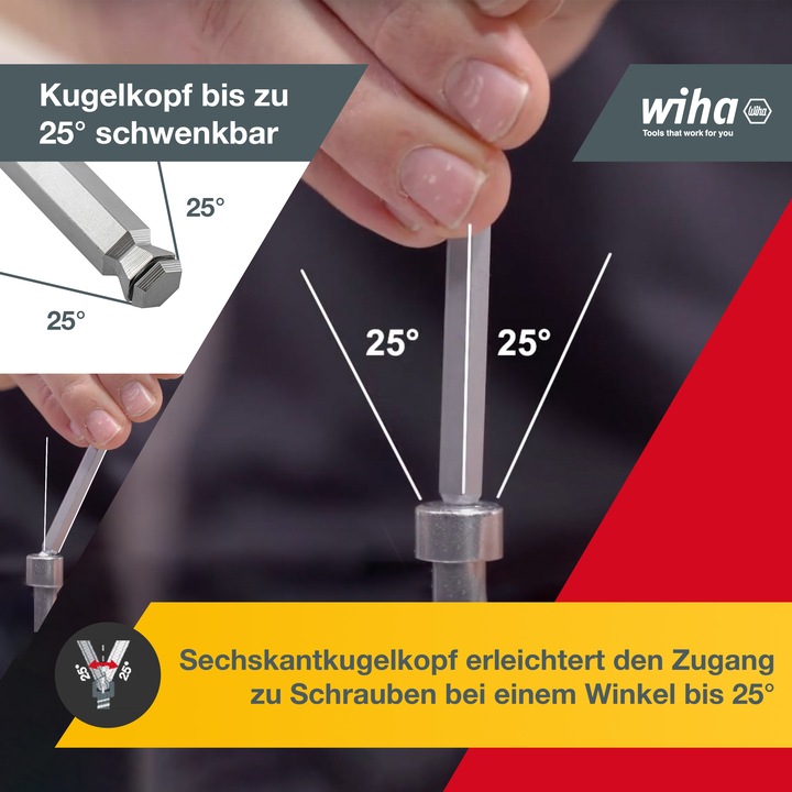 Actual product image Wiha Hex key set in ErgoStar holder 9 pcs hexagon socket spanner Hexagon spanner