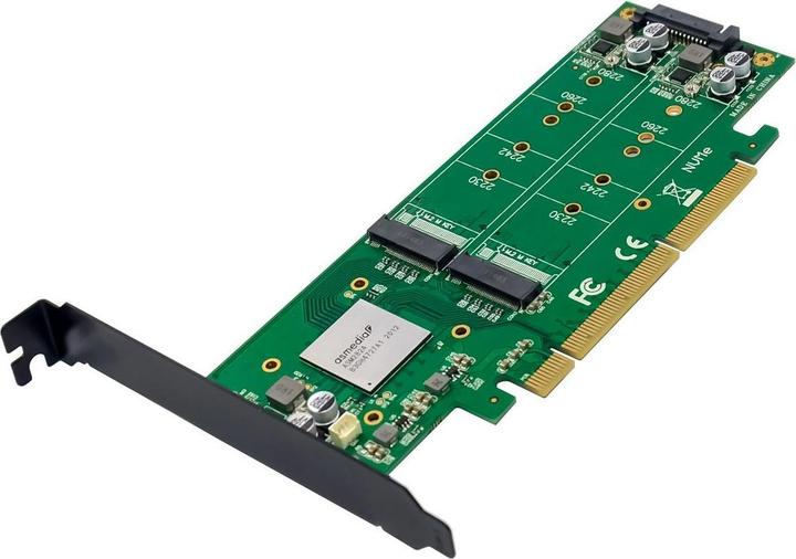 Actual product image MicroConnect PCI-E ASM2824 4-M.2 Key M