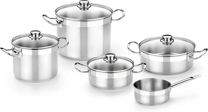 Actual product image BRA Professional 5-Piece Cookware Set, Compatible with All Heat Sources Including Induction (Pan set + pot set, Cast iron)