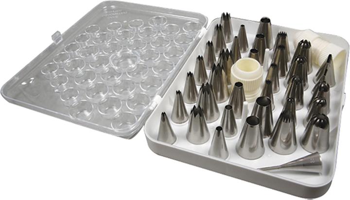 de Buyer Set with 35 versch. Stainless steel nozzles + adapter in box