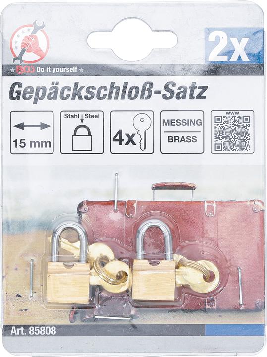 Actual product image BGS Luggage Padlock Set 15 mm 2 pcs.