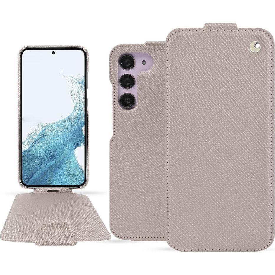 Noreve Lederschutzhülle vertikal (Samsung Galaxy S23), Smartphone Hülle, Beige