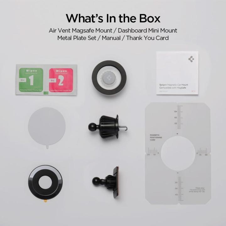 Actual product image Spigen MFT13 MagSafe car holder for Cockpit or ventilation