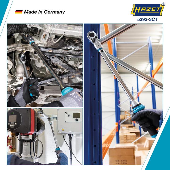 Image du produit HAZET Clé dynamométrique 5292-3CT ∙ Nm min.-max.: 40 - 200 Nm ∙ Tolérance : 3% ∙ Carré femelle 14 x… (40 - 200 Nm)