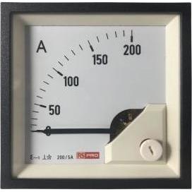 Rs Pro Amperemeter 200 (Scle) A, 200/5 (CT) A, 5 (Input) A AC Dreheisen, 68mm x 68mm T. 54 (<30 A) m, Automatisierung