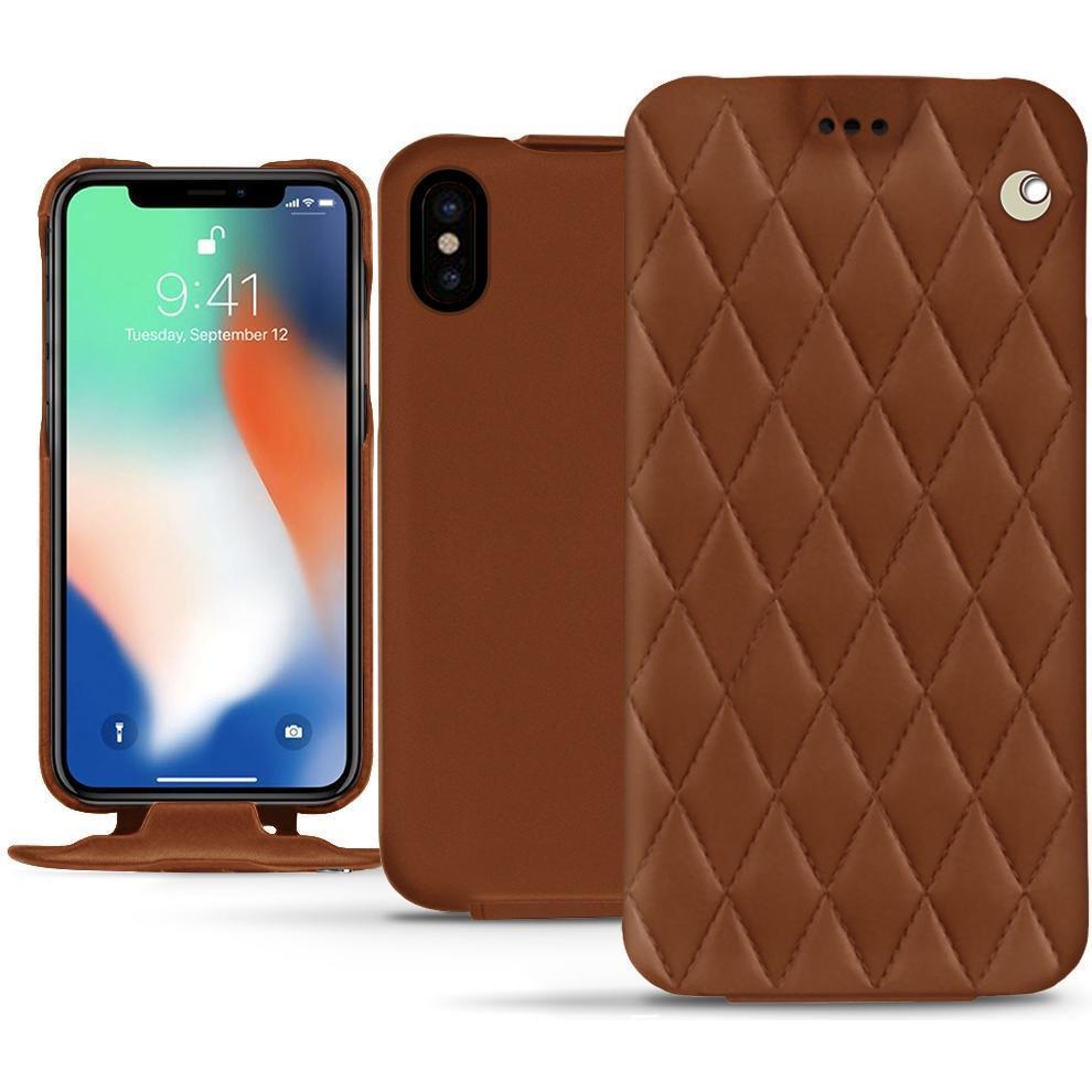 Thumbnail - Noreve Lederschutzhülle vertikal (Apple iPhone XS Max), Smartphone Hülle, Braun