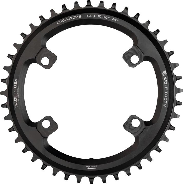Wolf Tooth Plateau Shimano GRX, 110 BCD Asymmetric, 4 trous, 36 dents, black (36)