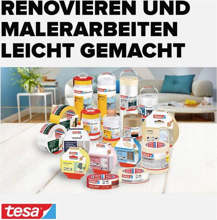 Produktbild tesa 3x Malerkrepp EXCELLENT zum Abkleben bei Malerarbeiten (30 mm)