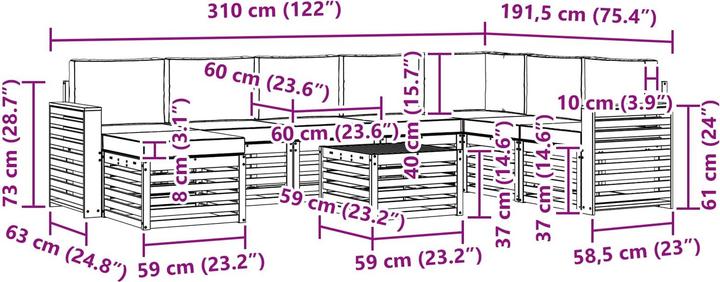 Produktbild vidaXL Outdoor-Sofa