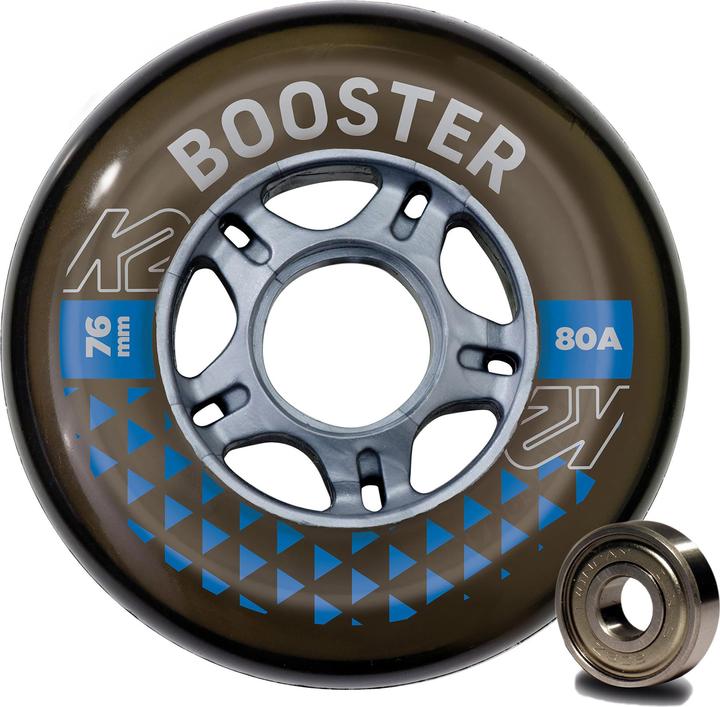 Actual product image K2 BOOSTER 76MM 80A 8-WHEEL PACK W ILQ 5 (76 mm, 80A)