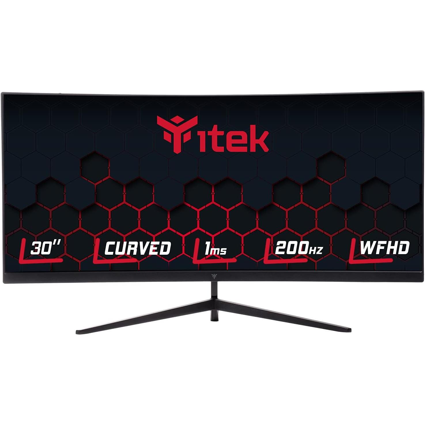 Itek Ecran incurvé 30" (21:9) GGC UltraWide HD (Noir) 200Hz (2560 x 1080 pixel, 30"), Monitor, Nero