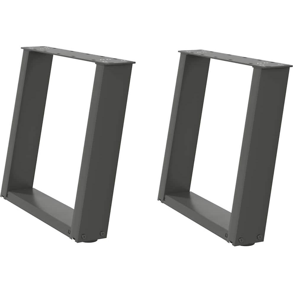Vidaxl, Gambe + Base Del Tavolo, Gambe Per Tavolino A U 2 Pezzi Gamba Del Tavolo In Acciaio Antracite 50X(42-43) Cm