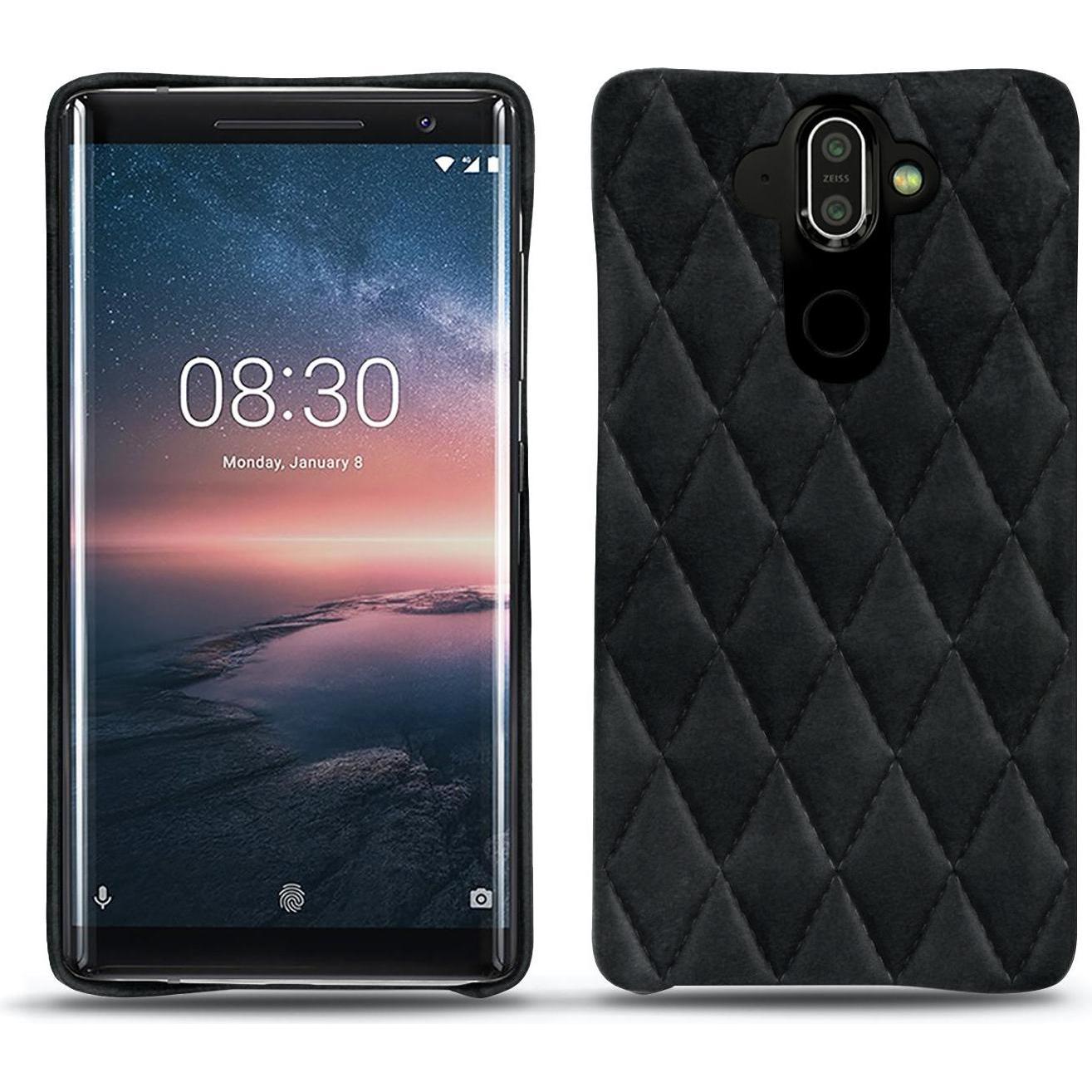 Noreve Lederschutzhülle (Nokia 8 Sirocco), Smartphone Hülle, Schwarz