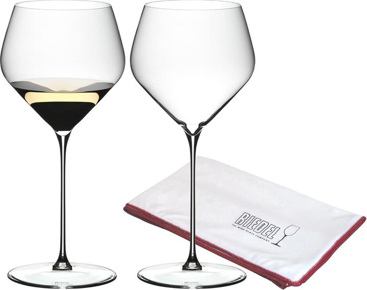 Produktbild Riedel Veloce Chardonnay Weingläser + Poliertuch (69 cl, 2 Gläser, Weissweingläser)